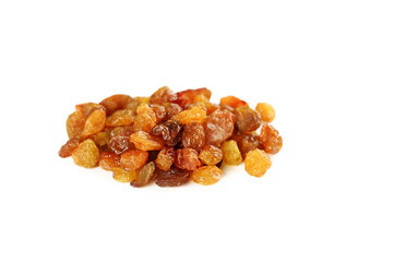 Dried raisins isolated on a white