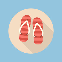 Beach slippers flat icon