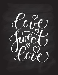 Fototapeta na wymiar Love sweet love lettering typography poster
