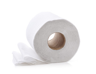 toilet paper on white background