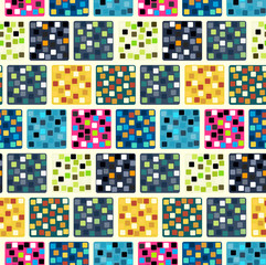 Seamless repeating pattern of colored squares.Vector