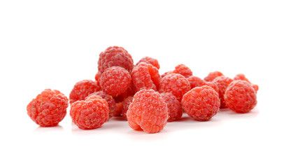 Rasberry on white background.