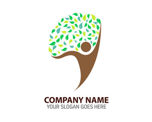 Human Tree Logo Icon Template