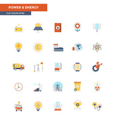 Flat Color Icons- Power and Energy
