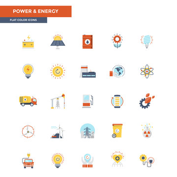 Flat Color Icons- Power and Energy