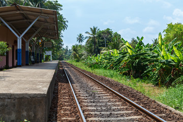Fototapeta na wymiar Unawatuna railway station