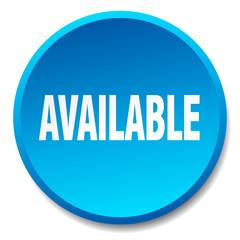 available blue round flat isolated push button
