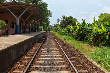 Fototapeta na wymiar Unawatuna railway station