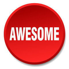 awesome red round flat isolated push button