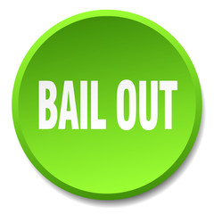 bail out green round flat isolated push button