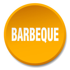 barbeque orange round flat isolated push button