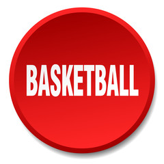 basketball red round flat isolated push button