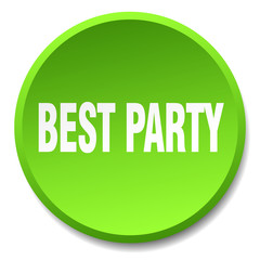best party green round flat isolated push button