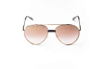 stilysh brown sunglasses isolated against a white background