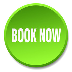 book now green round flat isolated push button