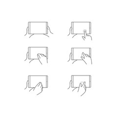 Tablet Touch Screen Gestures Icon Set