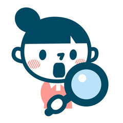 虫眼鏡で探索するOL女子