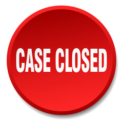 case closed red round flat isolated push button