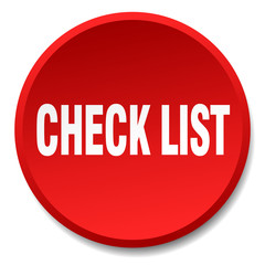 check list red round flat isolated push button