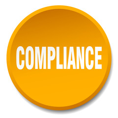 compliance orange round flat isolated push button