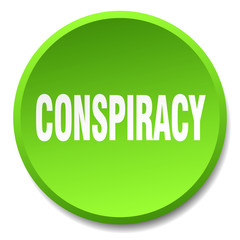 conspiracy green round flat isolated push button