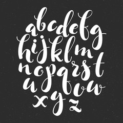 Handwritten modern font on a dark background