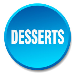 desserts blue round flat isolated push button