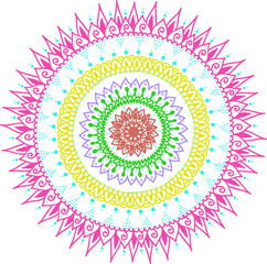 Vector Beautiful Handdrawn Mandala, Patterned Design Element