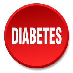 diabetes red round flat isolated push button
