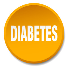 diabetes orange round flat isolated push button