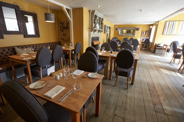Fototapeta na wymiar Empty Interior Of Contemporary Restaurant