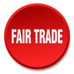 fair trade red round flat isolated push button
