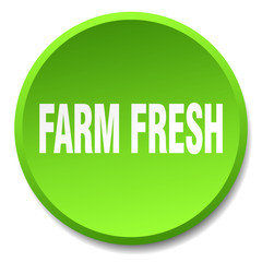 farm fresh green round flat isolated push button