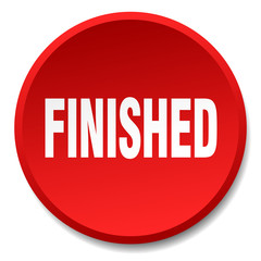 finished red round flat isolated push button