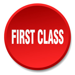 first class red round flat isolated push button