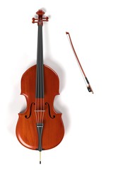 Plakat 3d rendering of bass - musical instrument