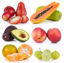 tangerine, Peach, avocado, star gooseberry, papaya, rose apple o