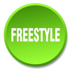 freestyle green round flat isolated push button