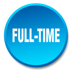 full-time blue round flat isolated push button