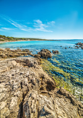 rocks by the shore in Le Bombarde beach