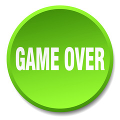 game over green round flat isolated push button