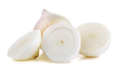 white onion on white background