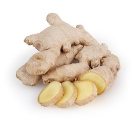 Ginger isolated on white background with clipping path