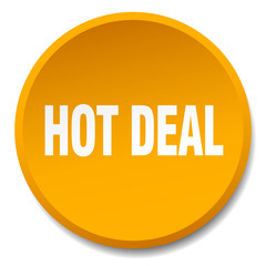 hot deal orange round flat isolated push button