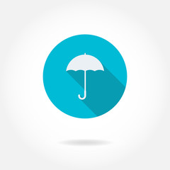Umbrella icon in flat style. Vector illustration.