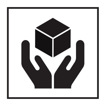 Handle with care sign. Fragile or packaging symbol. Vector illustration.