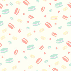 Сute pattern with almond biscuits French