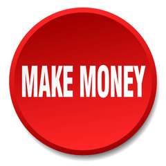 make money red round flat isolated push button
