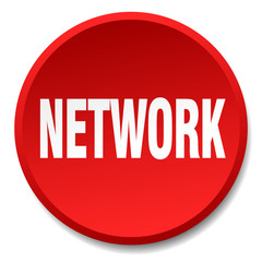 network red round flat isolated push button