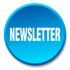 newsletter blue round flat isolated push button